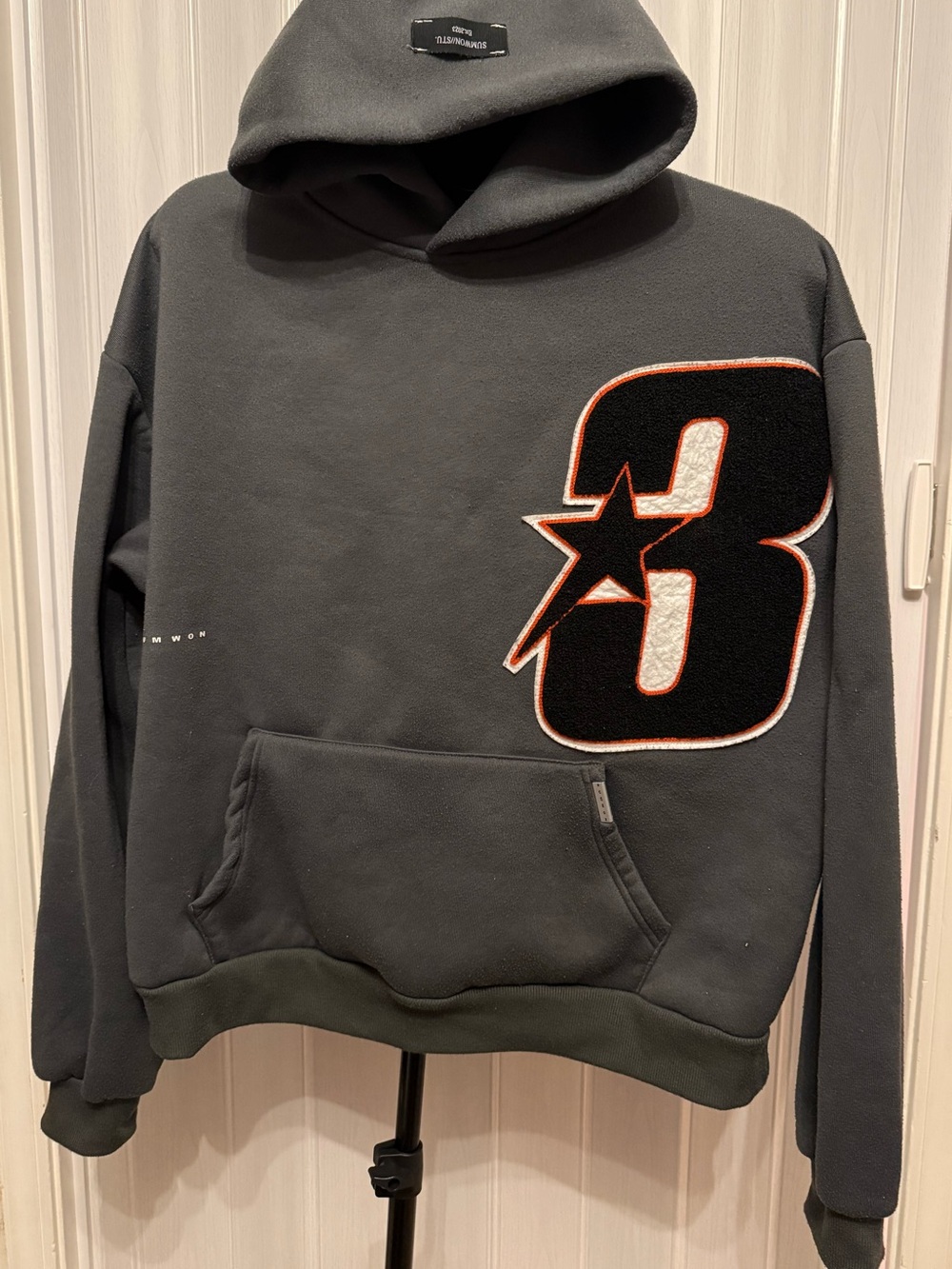 Black Hoodie with patch on front and back